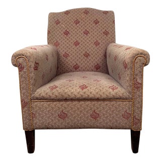 Antique English Mahogany Lounge Chair For Sale