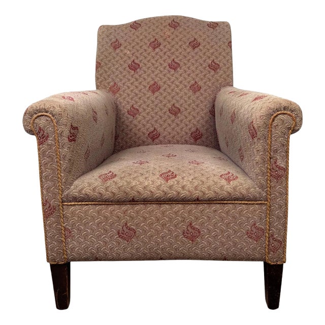 Antique English Mahogany Lounge Chair For Sale