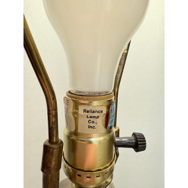 Vintage Hollywood Regency Three Sided Elephant Table Lamp With Original Faux Tortoise Shell Lined Shade For Sale - Image 10 of 11