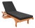 Newport Chaise Lounge Chair with Side Table, Natural/Black Cushion For Sale