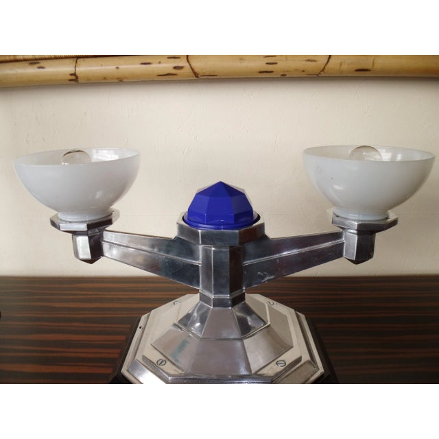 Wood Art Deco Table Lamp, 1930s For Sale - Image 7 of 10