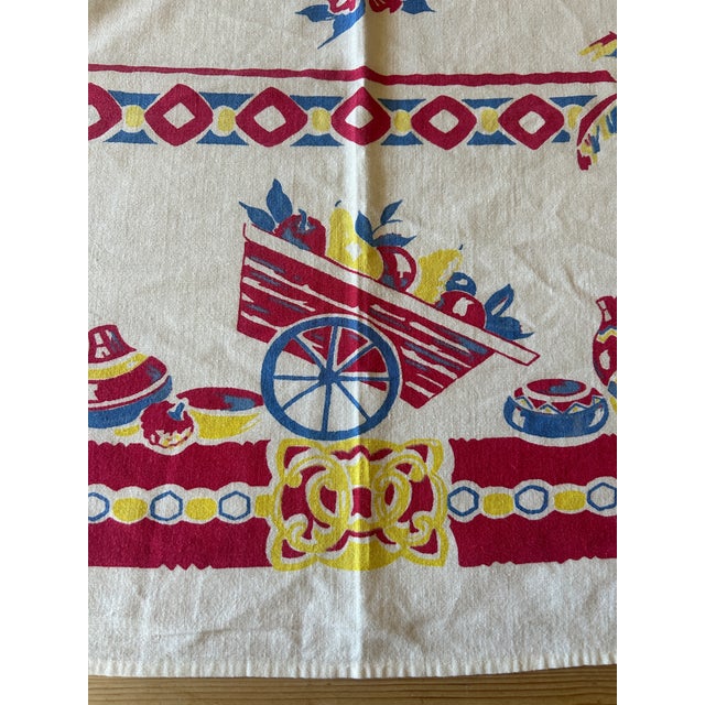 Vintage 1940's Mexican Fiesta Table Cloth - Pristine For Sale In San Francisco - Image 6 of 6