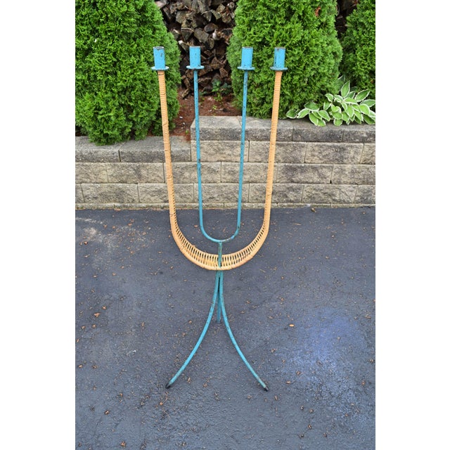 Arthur Umanoff Raymor Turquoise Floor Standing Candelabra Chairish
