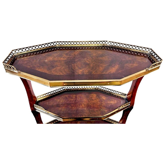 Theodore Alexander Flame Mahogany Veneer Octagonal Accent Table For Sale In Los Angeles - Image 6 of 6