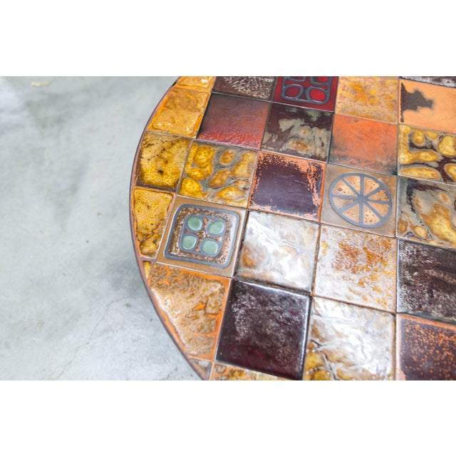 Round Ceramic Coffee Table attributed to Jean Gregorieff, 1960s For Sale - Image 12 of 15