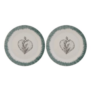 Tulip Heart Dessert Plates by Lithian Ricci, Set of 2 For Sale