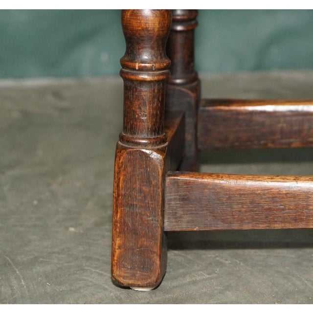 17th Century English Oak Joint Stool with Turned Legs For Sale - Image 9 of 18