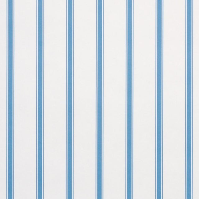 Schumacher Westerly Stripe Wallcovering In Blue For Sale In New York - Image 6 of 6