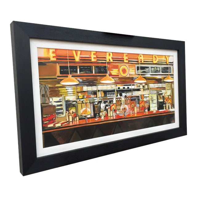 American Diner Still Life Painting by Leading British Urban Landscape Artist For Sale