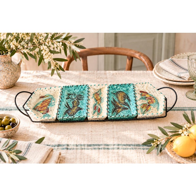 A striking mid-century French ceramic aperitif serving set by Borty of Vallauris, dating from the 1950s–1960s. The...