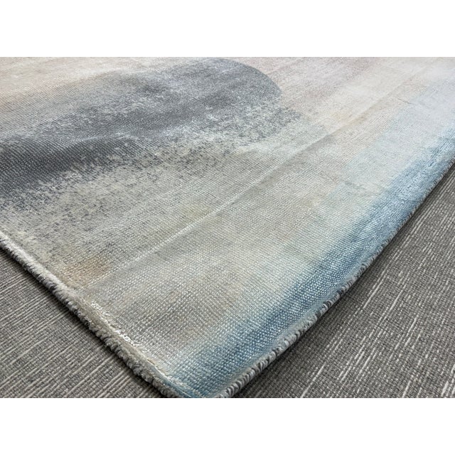 West Elm Ombre Sky Rug – 6x9 Wool & Viscose Blend | Handwoven For Sale In Columbus - Image 6 of 18