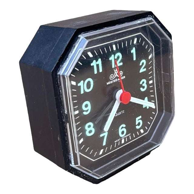 Black, Pop Art, Quartz Alarm Clock Meister-Anker, Germany, 1970s For Sale