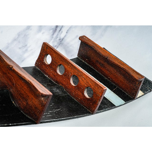 Cambridge University Antique Rowing Oar Trophy Pipe Rack Tobacciana Nautical Theme Home Wall Decor For Sale - Image 11 of 12