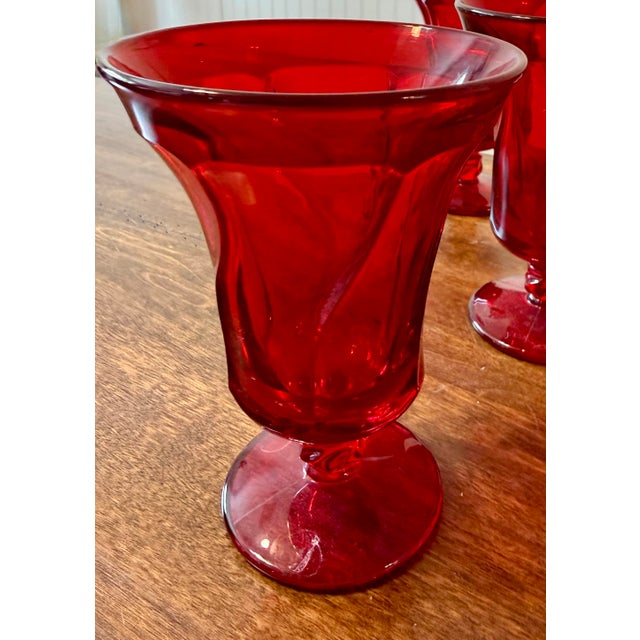 Mid 20th Century Fostoria Jamestown Ruby Red Ice Tea Glasses - Set of 6 For Sale - Image 11 of 12