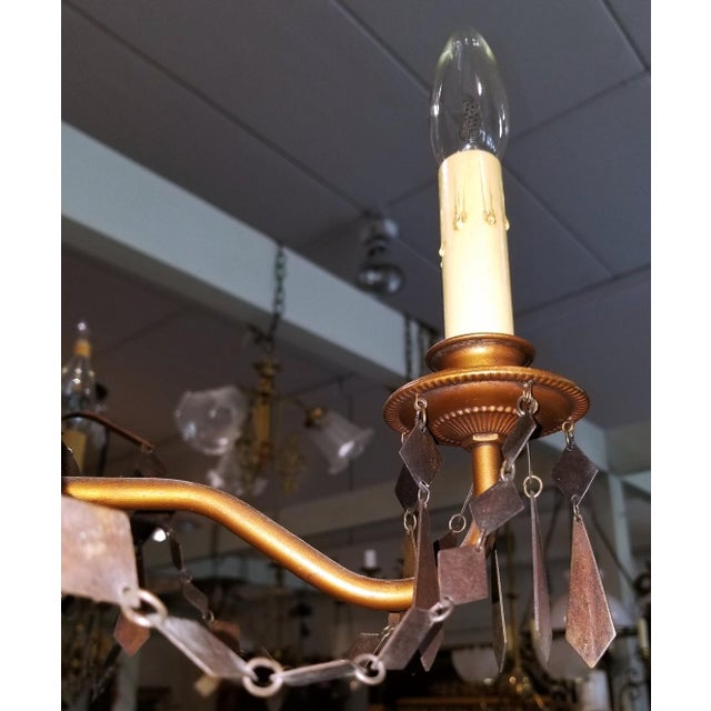 1980s 1980s Copper Tone Waterfall Beehive Metal Chandelier For Sale - Image 5 of 6