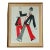 1960s Rare Old Framed Drawing With Gouache Probably Representing a Theater Costume Project For Sale