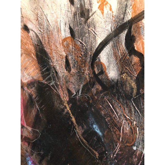 Abstract Expressionism Nancy Randall, Mixed Media Painting Minnesota Woman Artist Figurative Abstract, 1985 For Sale - Image 3 of 7