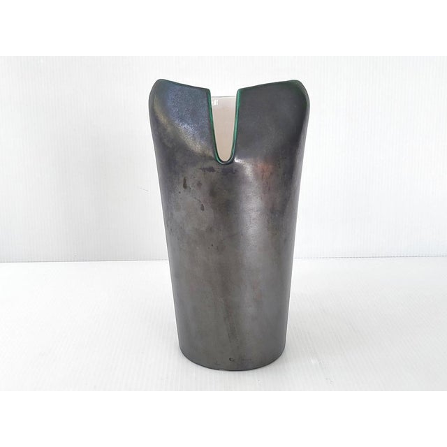 Ceramic Mid-Century French Pitcher and Glasses in Glazed Ceramic, 1960s, Set of 7 For Sale - Image 7 of 13