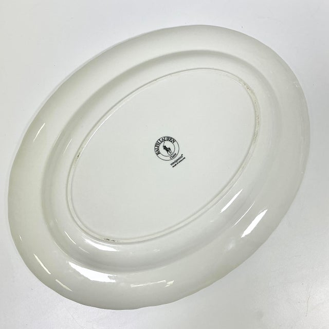 1989 Vintage English Americana Wedgwood for Ralph Lauren Le Blanc Claire Dinnerware Serving Platter For Sale - Image 10 of 10