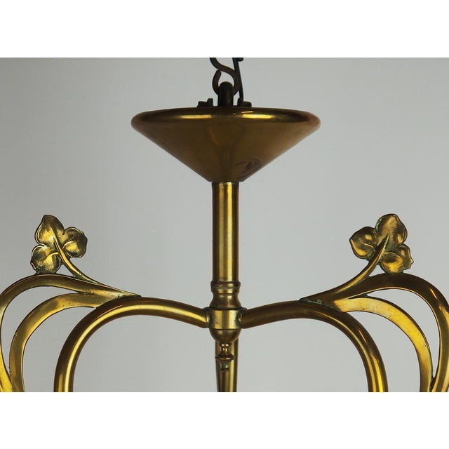 Gold Art Nouveau Pendant Light, 1890s For Sale - Image 8 of 16