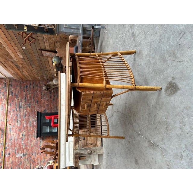 Blonde Rattan Desk, 1960s For Sale - Image 4 of 15