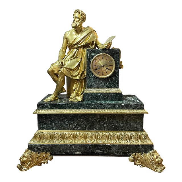 Honoré Pons 19th Century Monumental Sized French Empire Mantel Clock For Sale