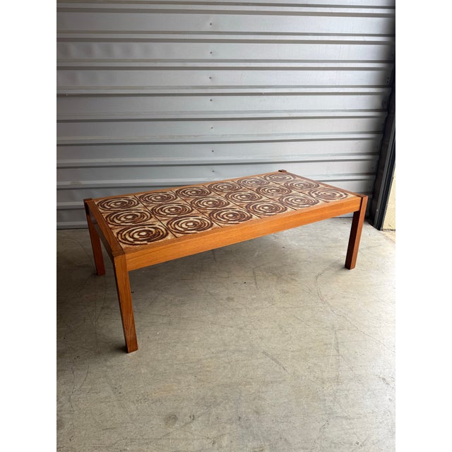 Vintage Teak and Tile Coffee Table For Sale In Dallas - Image 6 of 9