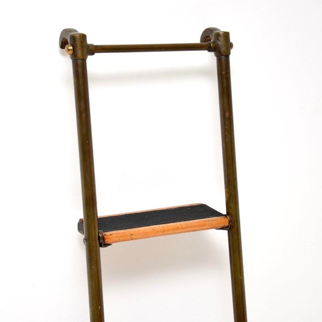 Antique Victorian Brass Library Steps Ladder, 1890s For Sale - Image 6 of 11