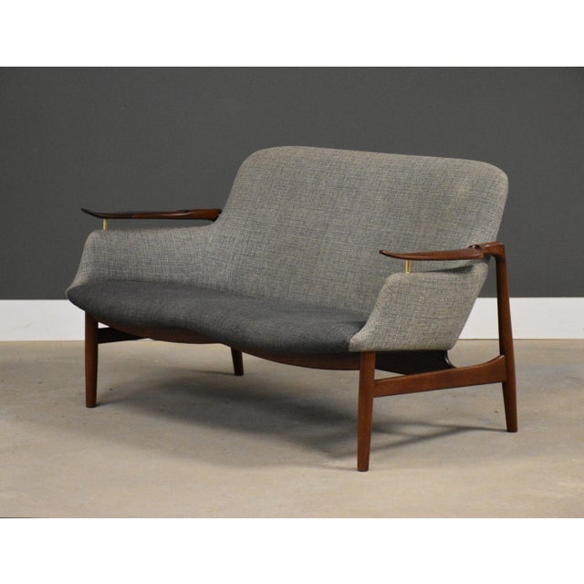 1950s Finn Juhl Nv-53 Teak Loveseat Sofa Settee For Sale - Image 9 of 15