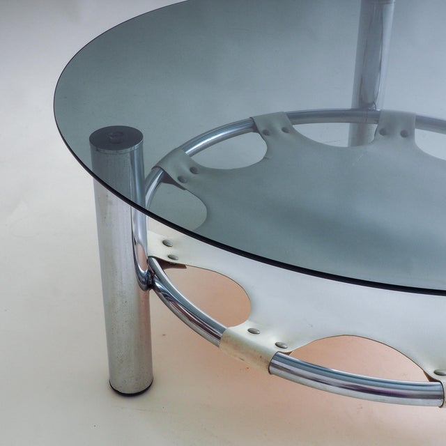 Space Age Glass and Chrome Coffee Table For Sale - Image 3 of 18