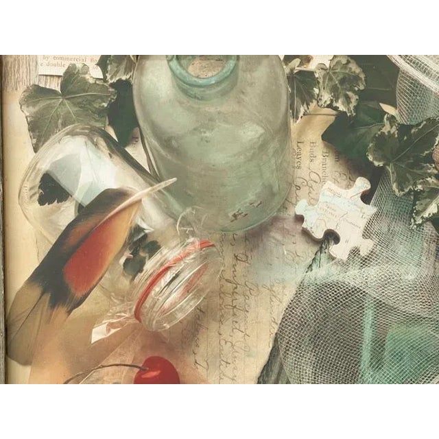 A type C Color Print in a handmade Vintage wood frame . The Print is pristine and under UV Glass .