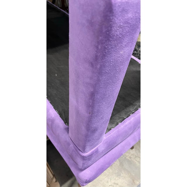 1980s Vintage Purple Upholstered Parsons Bench For Sale - Image 12 of 12