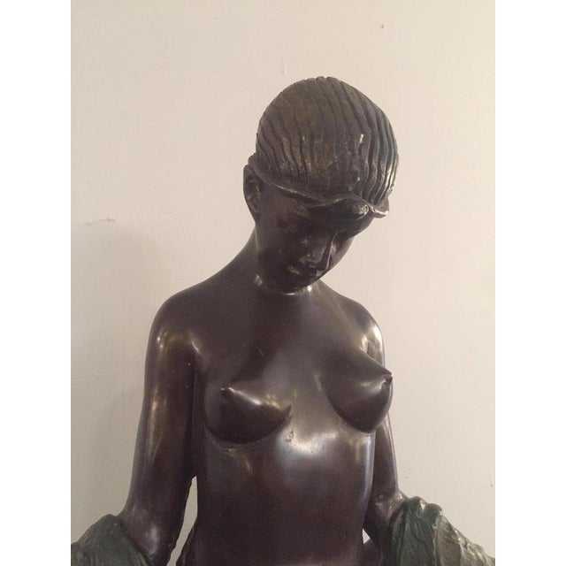 French Art Deco Bronze Dancer Figure by J.E Descomps For Sale - Image 11 of 18