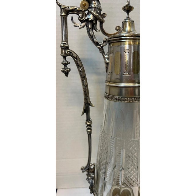 Late 19th Century German Silverplate & Crystal Claret For Sale In New York - Image 6 of 11