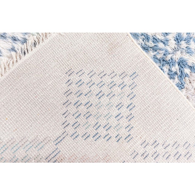 Doris Leslie Blau Vintage Scandinavian Geometric Cream Hand-Knotted Rug Pile For Sale - Image 9 of 9