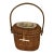 Vintage 1978 Farnum Lightship Basket With Coastal Ivoryite Scrimshaw For Sale