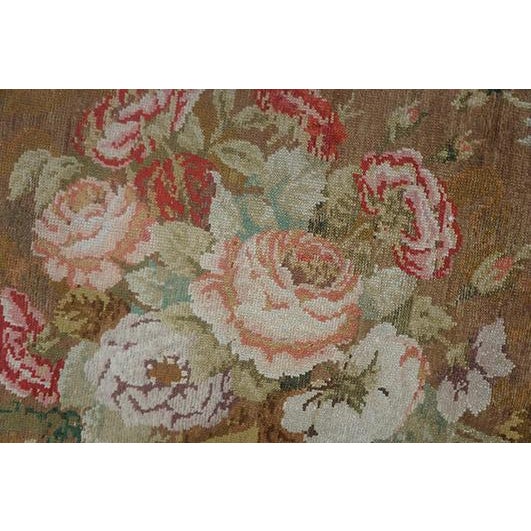Textile 1750s Brown Floral Antique England Axminster Rug 4' X 8' 8" Knotted Wool Carpet For Sale - Image 7 of 8
