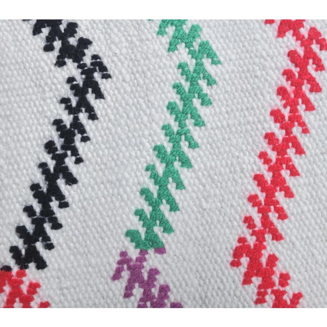 Textile 1970s Turkish Vintage Oushak Wool Kilim Handwoven Flatweave Rug For Sale - Image 7 of 8