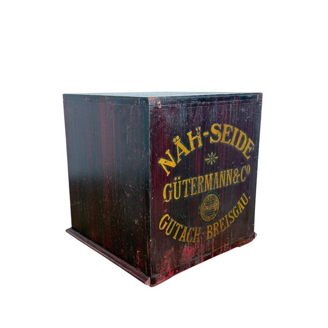 Industrial Antique Gütermann Thread Cabinet in Wood, 1890s For Sale - Image 3 of 9