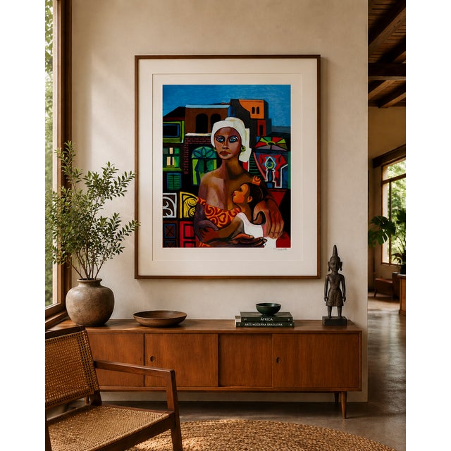 “Maternidade” Posthumous limited edition serigraph after Di Cavalcanti, one of the most celebrated figures of Brazilian...
