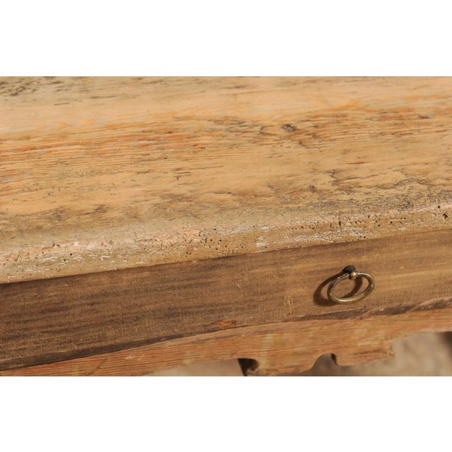 Brown 19th Century Swedish Carved Wood Desk Table With Drawer For Sale - Image 8 of 12