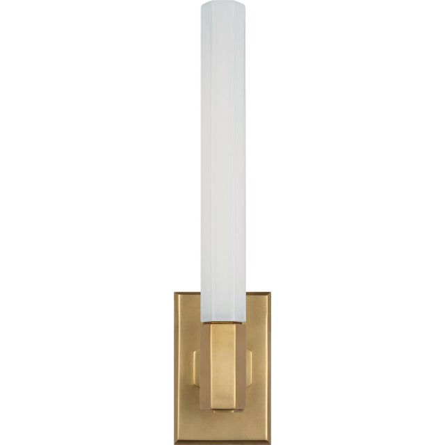 Hawthorne 13" Single Bath Light in Antique-Burnished Brass with White Glass Designer: Chapman & Myers Finish: Antique-...