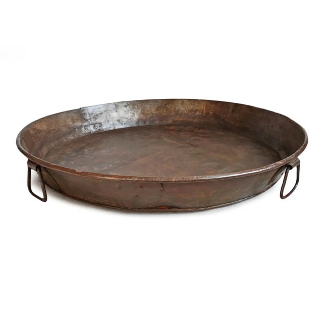 Farmhouse Mid 20th Century Iron Round Tray For Sale - Image 3 of 8
