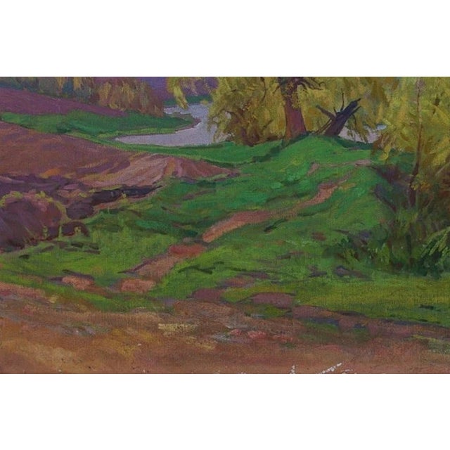 Impressionist River Landscape Oil Painting, Ukrainian Artist, 1964 80-120 For Sale - Image 4 of 6
