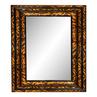 Large Faux Tortoiseshell and Parcel-Ebonized Mirror in the Flemish Style For Sale