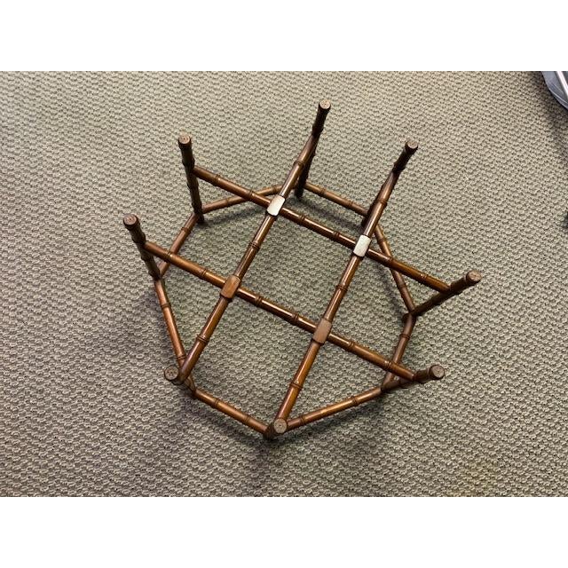 Baker Furniture Company 1960s Faux Bamboo Brass Tray Glass Cocktail Coffee Table For Sale - Image 4 of 12