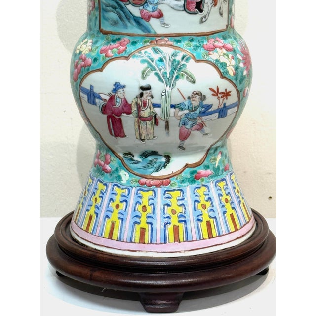 Early 19th Century Chinese Export Famille Rose (Fencai) Gu-Form, Now as a Lamp For Sale - Image 12 of 18
