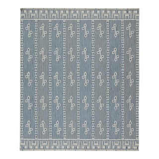 Selby Rug by Celerie Kemble for Chairish in Blue & Mushroom, 4'x5' For Sale