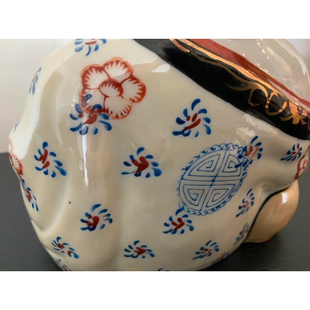 Ceramic Porcelain Hand Painted Hotei Buddah Statue For Sale - Image 7 of 9