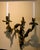 Late 19th Century Antique Pair French 19th Century Louis XV Gilt Bronze Two Light Wall Sconces For Sale - Image 5 of 18